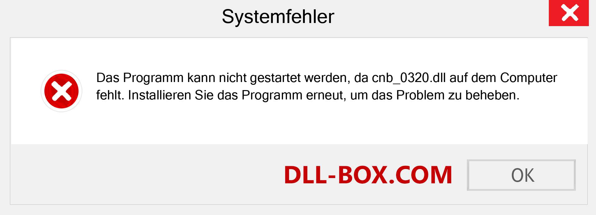 cnb_0320.dll-Datei fehlt?. Download für Windows 7, 8, 10 - Fix cnb_0320 dll Missing Error unter Windows, Fotos, Bildern