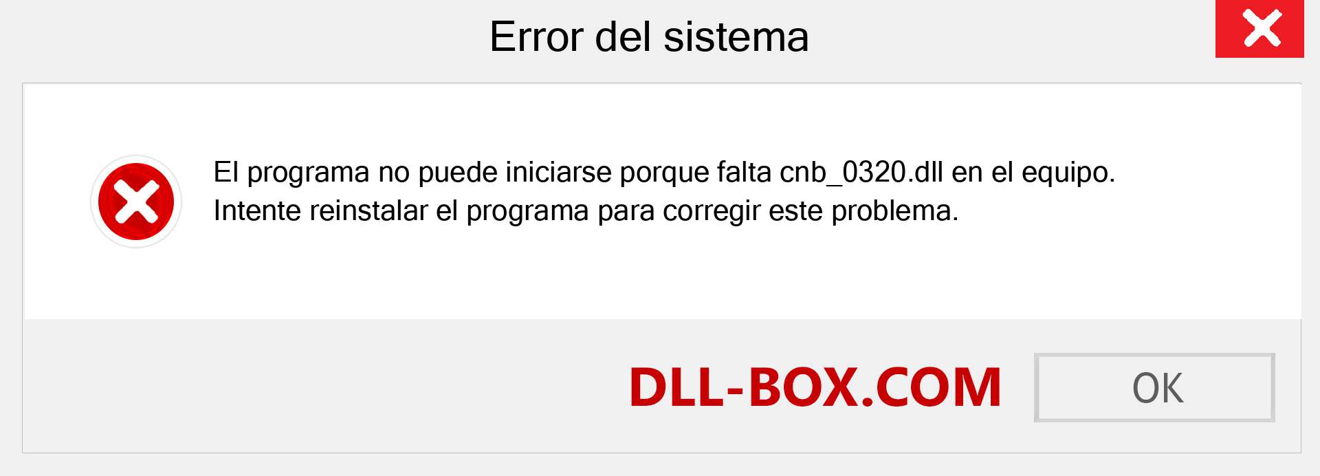 ¿Falta el archivo cnb_0320.dll ?. Descargar para Windows 7, 8, 10 - Corregir cnb_0320 dll Missing Error en Windows, fotos, imágenes